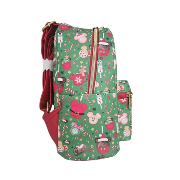 Loungefly Disney Mickey Mouse Holiday Sweets Treats Mini Backpack NWT - Picture 3 of 8